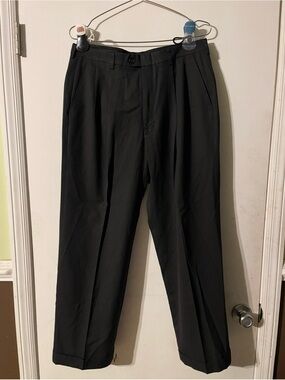 Haggar Black Pleated Dress Pants 32 x 30